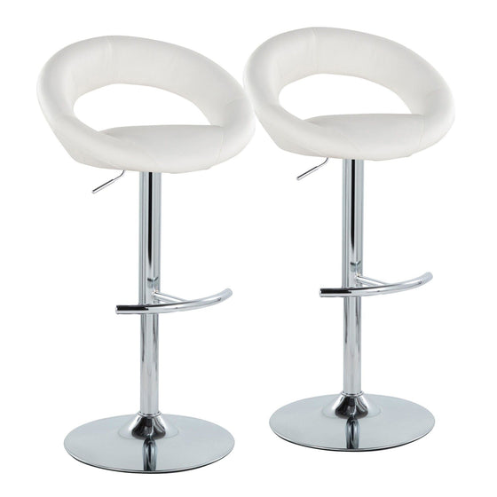 Posh - Adjustable Barstool With Swivel - Chrome Metal (Set of 2)