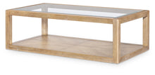  Torrance - Rectangle Glass Top Cocktail Table - Aged Driftwood