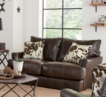  Pavia - Top Grain Italian Leather Loveseat With Cuddler Cushions - Cocoa