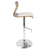 Folia - Adjustable Barstool (Set of 2) - Walnut Backrest & Silver Base