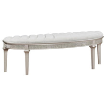  Evangeline - Curved Fabric Upholstered Bench - Silver Oak