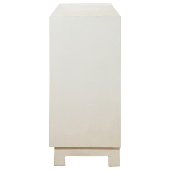 Voula - 4 Door Wood Accent Storage Cabinet - White And Gold