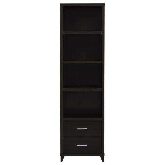 Lewes - 4-Shelf Engineered Wood Media Tower - Cappuccino