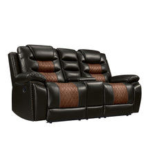  Nikko - Console Loveseat With Dual Recliners - Two Tone Brown