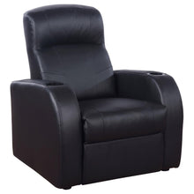  Cyrus - Upholstered Track Arm Recliner - Black