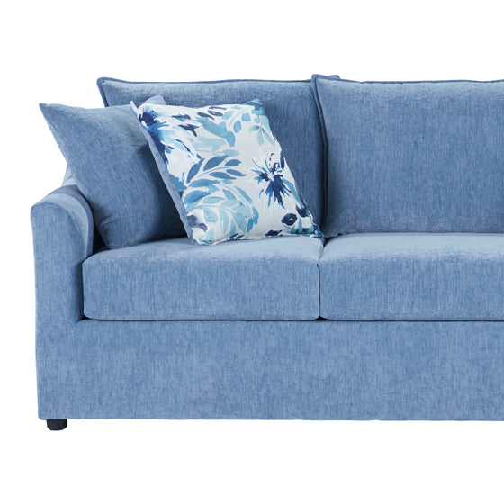 Sylvie - 2 Piece Living Room Set (Sofa & Swivel Chair) - Blue And White Print