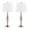 Sawyer - 30" Metal Table Lamp - Brushed Nickel And White Linen from Grandview Gallery (Set of 2)