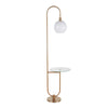 Trombone - Floor Lamp - Gold Metal With Clear Glass Shelf