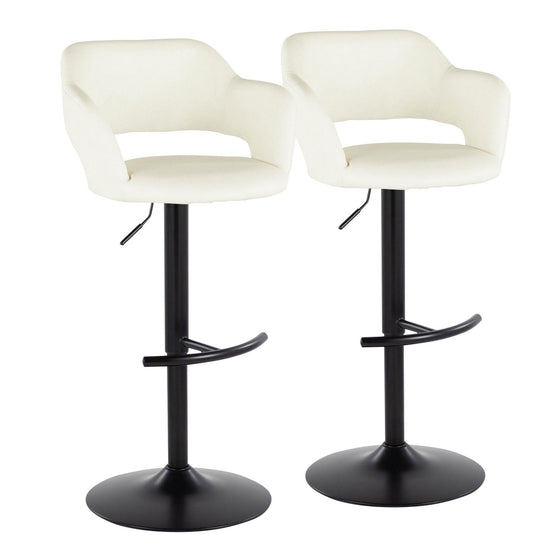 Margarite - Adjustable Barstool With Swivel - Black Metal (Set of 2)