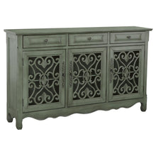  Madeline - 3-Drawer Scrollwork Accent Cabinet - Antique Green