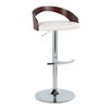 Grotto - Adjustable Barstool (Set of 2) - Chrome Base, Walnut Backrest