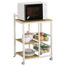  Kelvin - 2-Shelf Mobile Kitchen Cart - Natural Brown And White