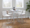 Fuji - Mason Upholstered Swivel Dining Set - Brushed Stainless Steel