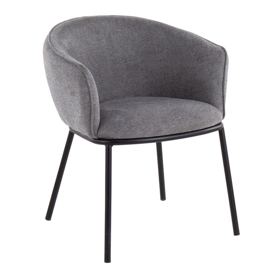 Ashland - Chair - Black Steel And Gray Fabric