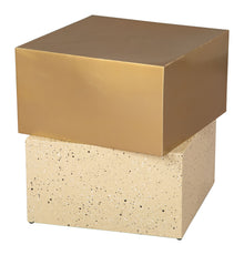  Cinza - Side Table - Gold & Beige