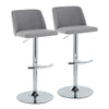 Toriano - Adjustable Barstool (Set of 2) - Chrome Base