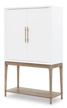  Melrose - Bar Console - Cloud White And Desert Oak