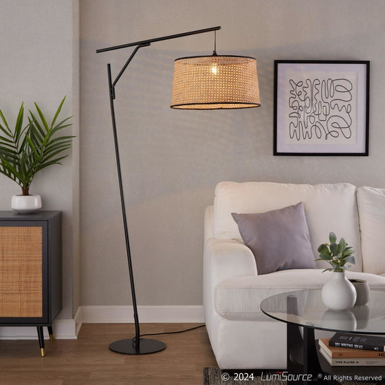 Cylinder - Rattan 29" Rattan Table Lamp - Royal Gold And Natural Rattan from Grandview Gallery