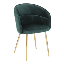  Lindsey - Chair - Gold Metal And Green Velvet