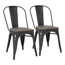  Oregon - Farmhouse Stackable Dining Chair - Vintage Black Metal (Set of 2)