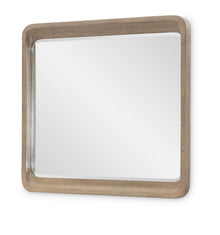  Melrose - Rectangle Mirror - Cloud White And Desert Oak