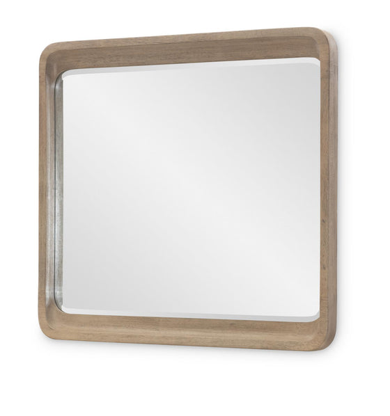 Melrose - Rectangle Mirror - Cloud White And Desert Oak