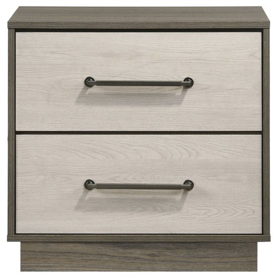 Fenwick - 2-Drawer Nightstand Bedside Table - Gray Oak