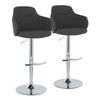 Boyne - Adjustable Barstool (Set of 2) - Dark Gray Noise