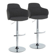  Boyne - Adjustable Barstool (Set of 2) - Dark Gray Noise