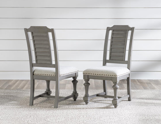 Kingston - Louvered Chair - Sandalwood Brown / Tweed Gray