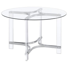  Keeling - Round Glass Top Acrylic Dining Table - Chrome