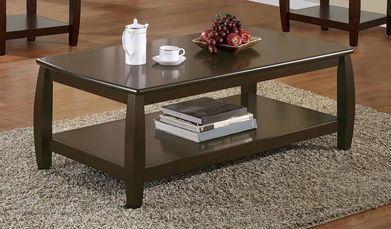 Dixon - 1-Shelf Rectangular Wood Coffee Table Espresso - Cappuccino