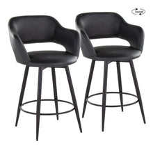  Margarite - 26" Fixed-Height Counter Stool With Swivel - Matte Black Metal (Set of 2)