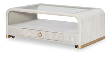  Miramar - Rectangular Glass Top Cocktail Table - Oyster