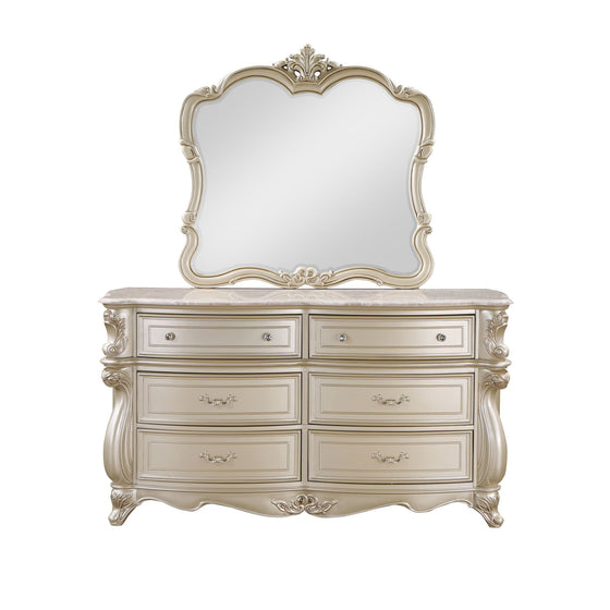 Monique - Dresser With Marble Top - Champagne