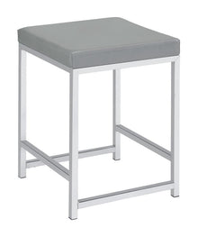  Umbridge - Upholstered Square Padded Cushion Vanity Stool - Light Gray