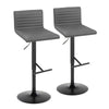 Mason - Adjustable Barstool With Swivel - Black Metal (Set of 2)