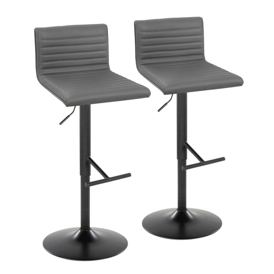 Mason - Adjustable Barstool With Swivel - Black Metal (Set of 2)