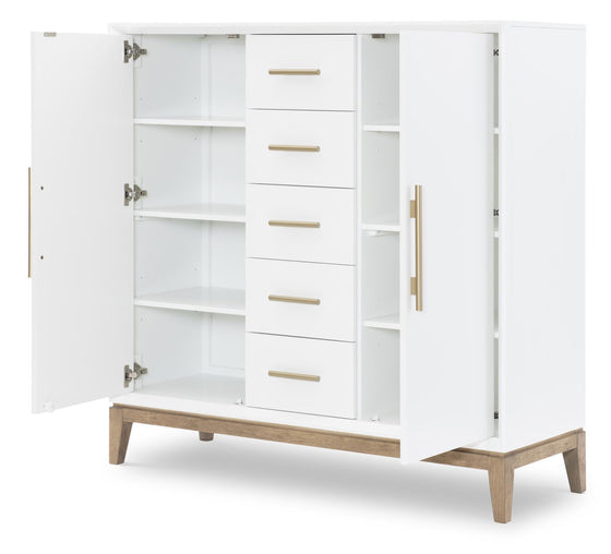 Melrose - Door Chest - Cloud White And Desert Oak