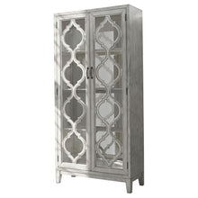  Mckellen - 2 Door Wood Trellis Tall Cabinet - Distressed White