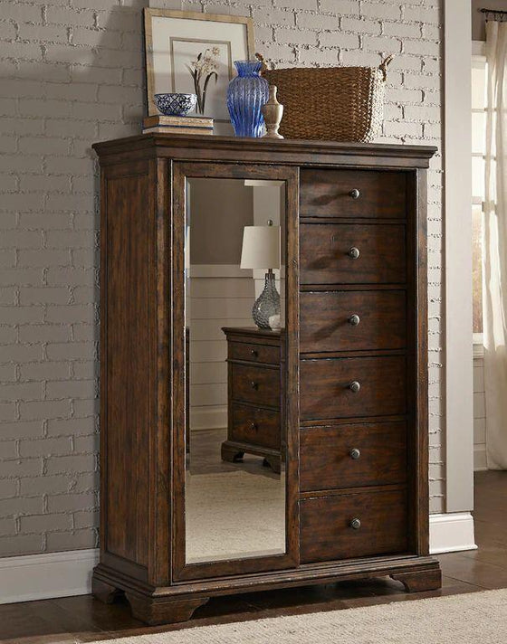 Trisha Yearwood Home - Tulsa Door Chest 6 Drawers - Coffee Brown