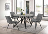 Neil - 5 Piece Round Dining Table Set Concrete - Gunmetal