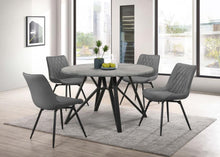  Neil - 5 Piece Round Dining Table Set Concrete - Gunmetal