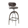 Dakota - Mid - Back Barstool - Antique Metal And Espresso Wood - Pressed Grain Bamboo