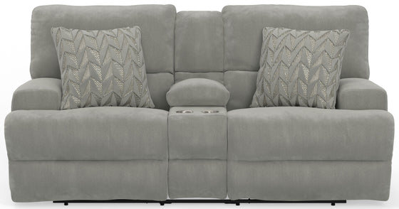 Renaldo - Power Console Loveseat With Zero Gravity Recline - Stone