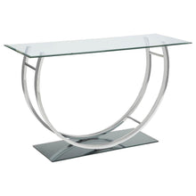  Danville - U-Shaped Glass Top Entryway Console Table - Chrome