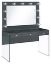 Afshan - 3-Drawer Vanity Set With Lighting - Gray High Gloss