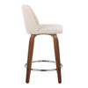 Toriano - 24" Fixed-Height Counter Stool (Set of 2) - Walnut & Chrome Round Base