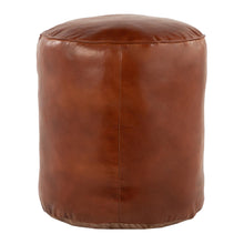  Cobbler - Pouf - Brown Leather - 18.5"