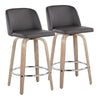 Toriano - 26" Fixed-height Counter Stool (Set of 2) - Dark Gray